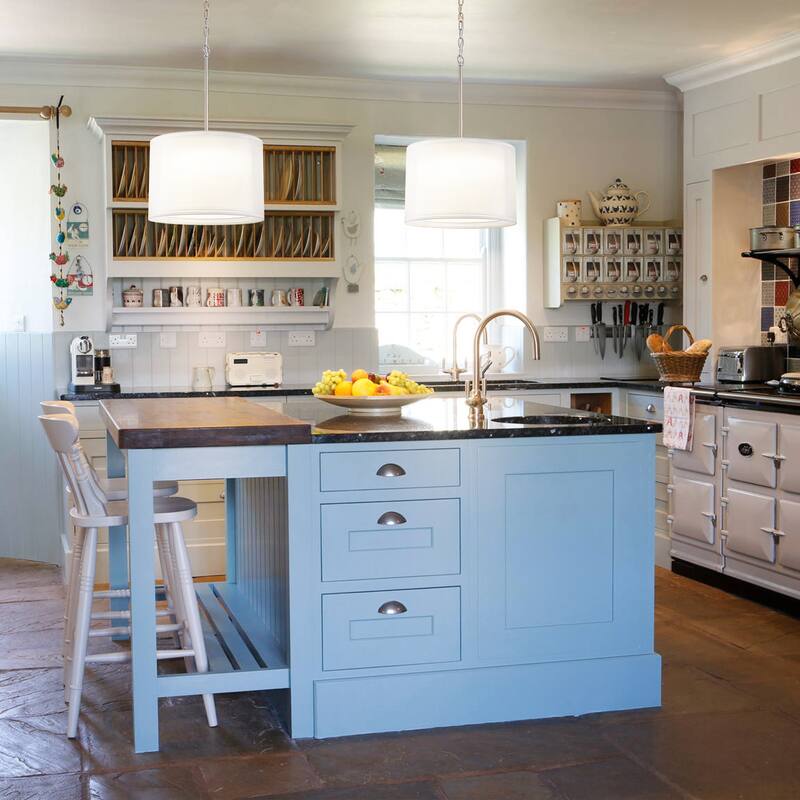 Modern 1-Light Double Fabric LED Pendant Light, 18W Warm 3000K, Satin Nickel/White for Dining Room - 1 Light