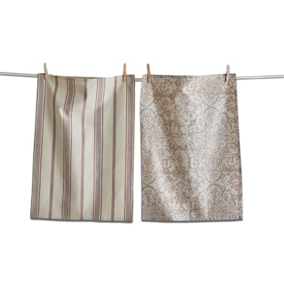 Starflower Dishtowel Set of 2 - Multicolor Cotton Kitchen Towels, Everyday Use, Machine Washable, 26" x 18"
