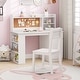 preview thumbnail 2 of 8, Gymax Kids Desk & Chair Set w/Chair Hutch 3-Layer Side Shelf Storage