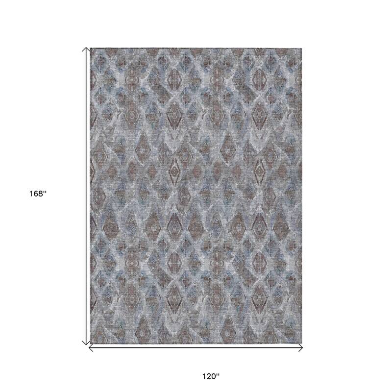 HomeRoots Geometric Traditional Rectangle Outdoor Rug