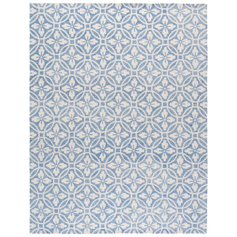 SAFAVIEH Handmade Metro Lizie Wool Rug - 8' x 10' - Ivory/Blue