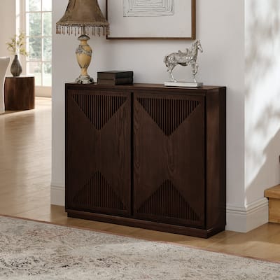 Mid Century Modern V-shape Storage Cabinet, Buffet Cabinet with Storage, Narrow Side Cabinet for Living Room Entryway