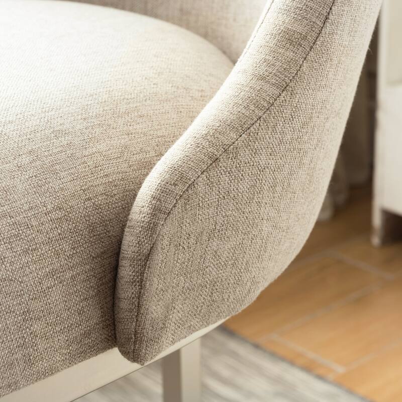 Leick Home Upholstered Barrelback Counter Stool with Metal Base