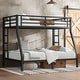 preview thumbnail 1 of 13, Twin over Full Metal Bunk Bed Black