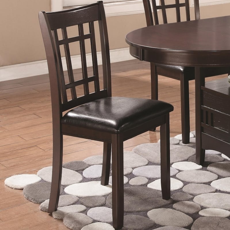 Armless Dining Side Chair, Espresso Brown & Black, Set of 2 - 38.25 H x 18 W x 21 L