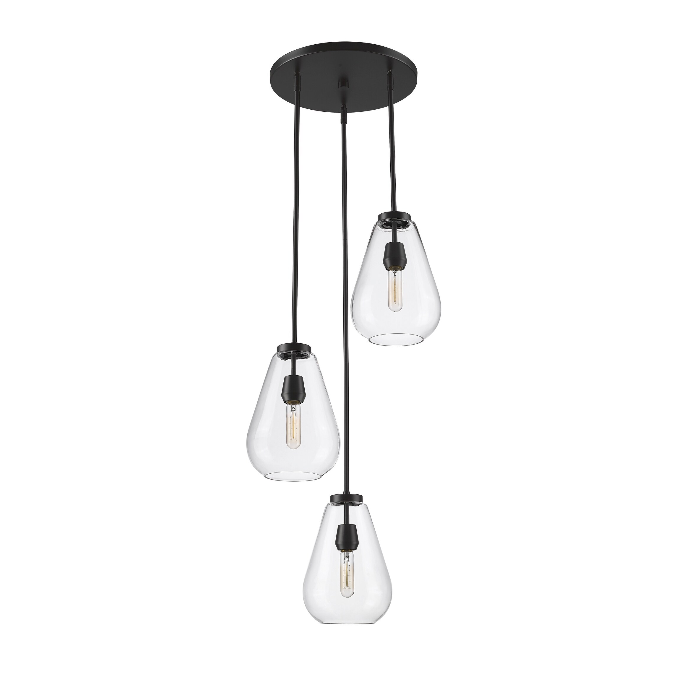 ♡ari.♥ Ayra by Z-Lite 3 Light Chandelier in Matte Black - Bed Bath
