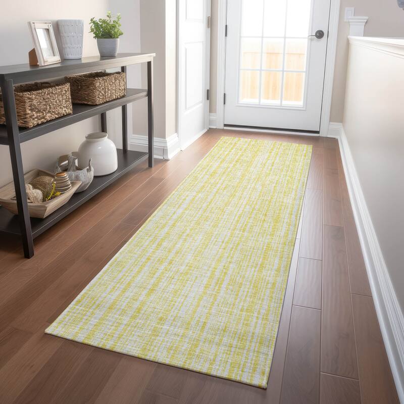 Premium Washable Super Soft Striped Mayfield Rug - Yellow - 2' 3" x 7' 6"