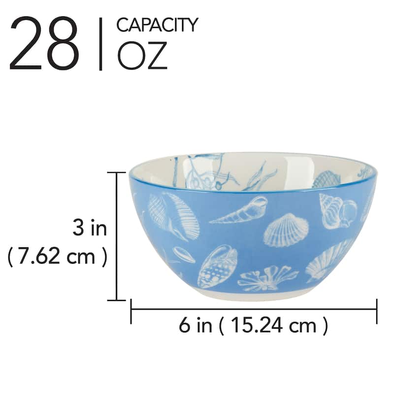 Certified International Seaside Set of 6 All Purpose Bowl 6" 6 asst - 6" Diam x 3"