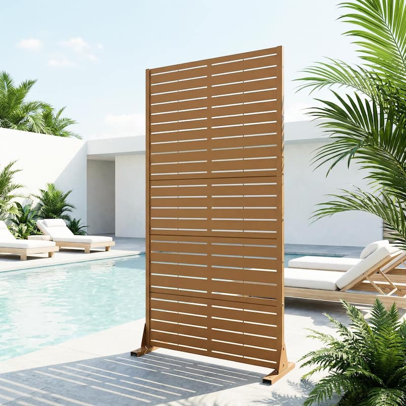 72in Dovelina Outdoor Freestanding Metal Privacy Screen Decorative Garden Fence