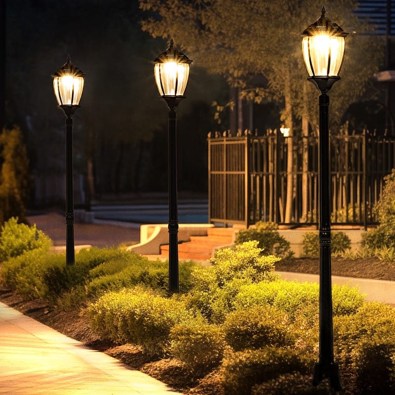 68.9" Outdoor Solar Lamp Post Integrated LED Light - 68.9“