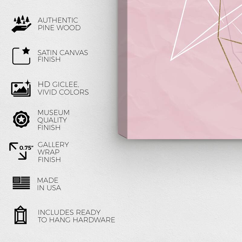 Wynwood Studio Canvas Abstract Origami Moulin Pink Pink and Pastel Pink Modern & Contemporary Wall Art Canvas Print