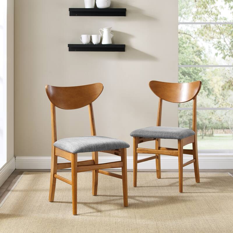 Crosley Landon 2Pc Wood Dining Chairs W/Upholstered Seat - 33.25"H x19.75"W x 19.75"D