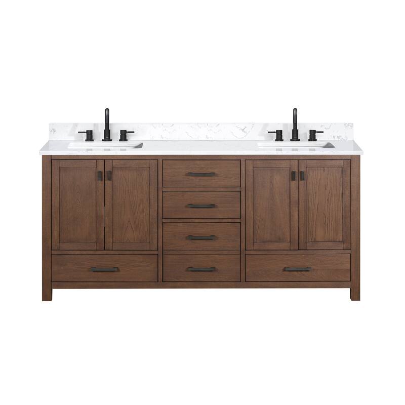 Avanity Modero 72 in. Double Sink Bathroom Vanity with Engineered Stone Top - 73"W x 22"D x 35"H