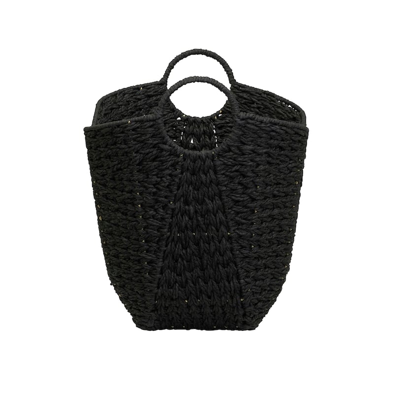 Household Essentials Woven Paper Rope Storage Basket with Handles
