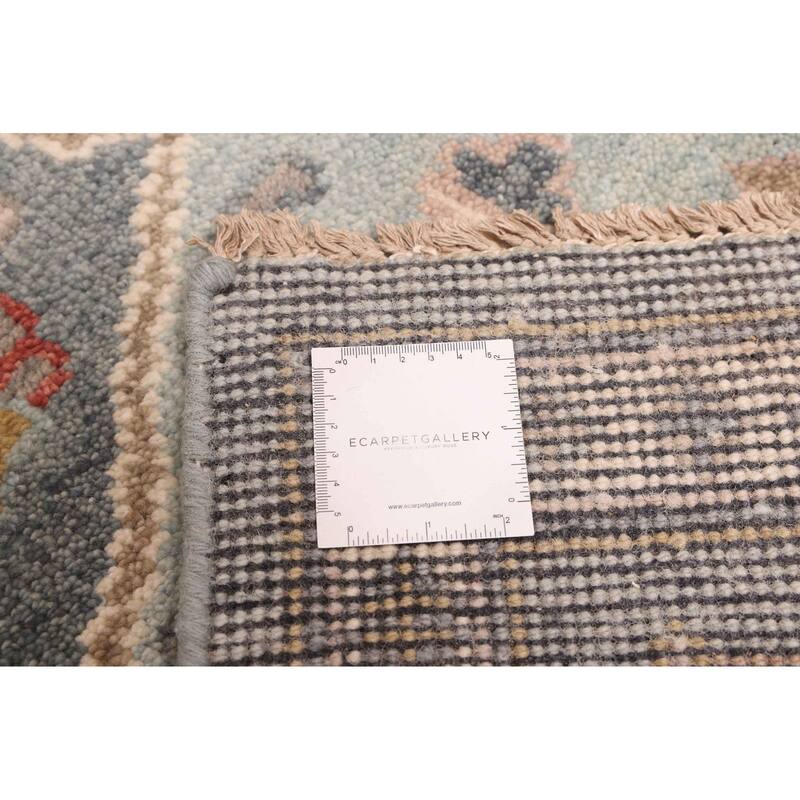 ECARPETGALLERY Hand-knotted Modern Oushak Light Blue Wool Rug - 8'9 x 11'10