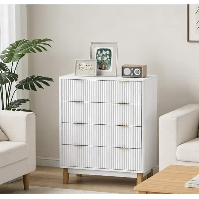 4 Drawers/6 Drawers Dresser for Bedroom, Closet Double Dresser Chest of Drawers - White - 4-drawer