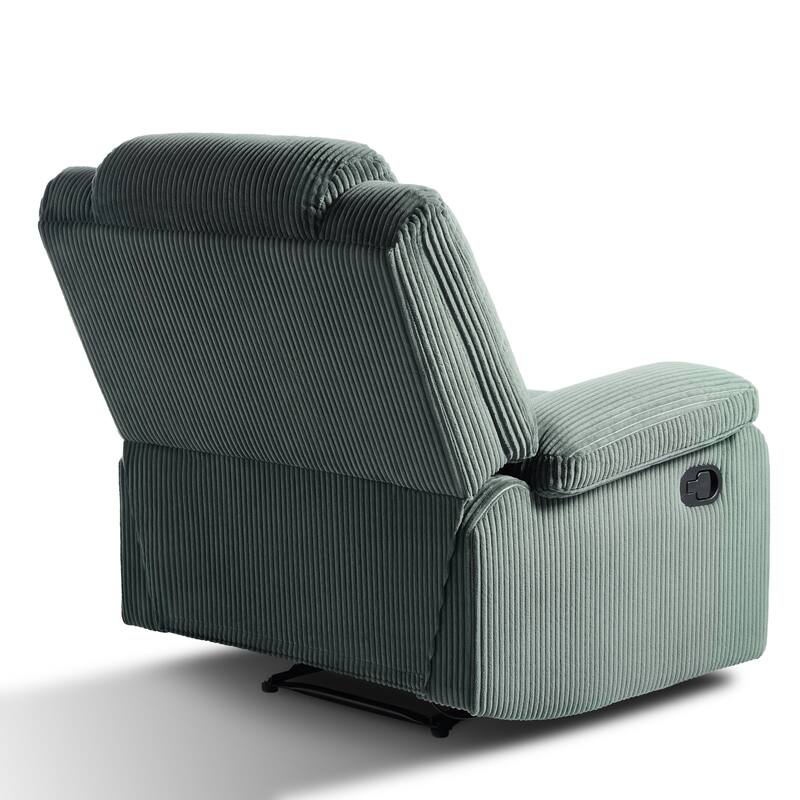 Classic Corduroy Upholstered Push Back Manual Recliner Chair
