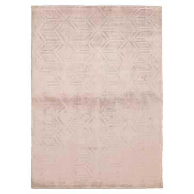 ECARPETGALLERY Hand Loomed Kashkuli Gabbeh Light Grey Viscose Rug - 5'7 x 7'9