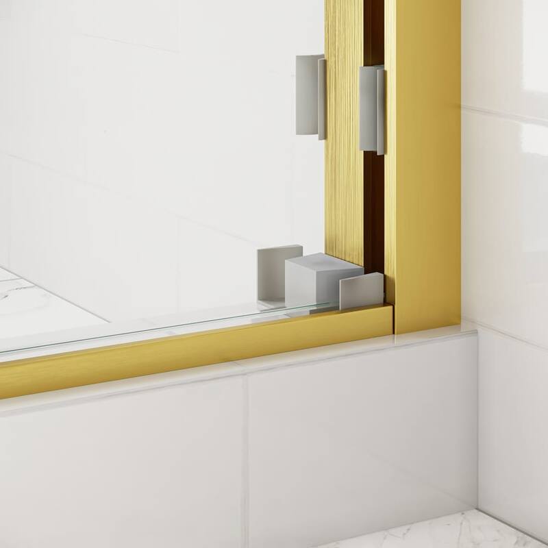Seawin Mara Frameless ByPass Sliding Glass Shower Door 56 - 60 in. W x 78 in. H 3/8 in. (10 mm) Thick Clear Tempered Glass