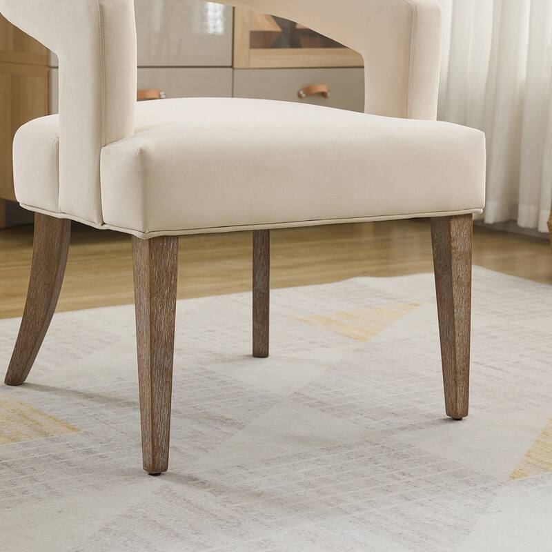 25.79" Wide Modern Barrel Open Back Upholstered Accent Chair
