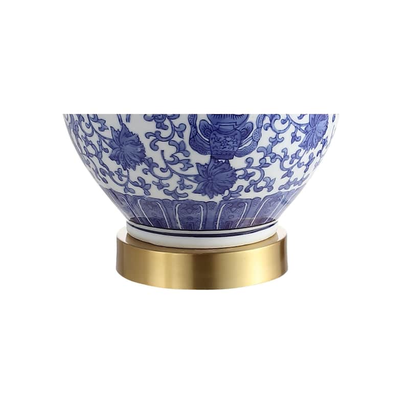 Gemma 25.25" Ceramic/Metal LED Table Lamp, Blue/White (Set of 2) by JONATHAN Y