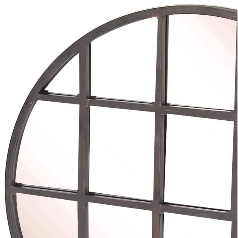 Metal Wall Mirror with Grid Frame - Black - CosmoLiving by Cosmopolitan - 1"W x 36"L x 36"H