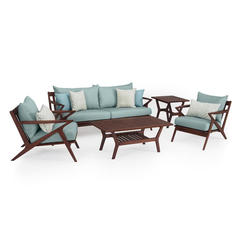 Vaughn 5 Piece Sunbrella Outdoor Patio Seating Set