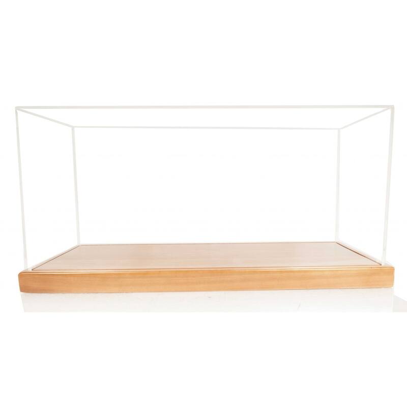 HomeRoots 28" Wood Brown Glass Standard Display Stand - 27.75