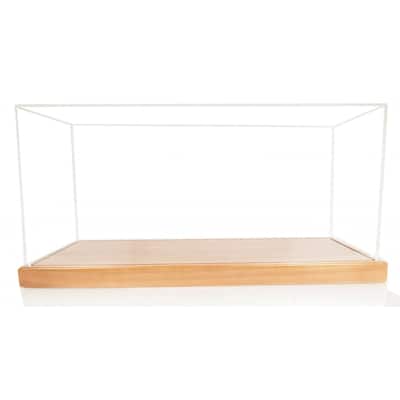 HomeRoots 28" Wood Brown Glass Standard Display Stand - 27.75