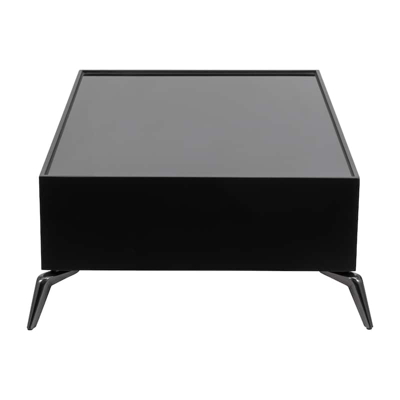 Sagebrook Home Wood/glass, 47x16" Coffee Table, Black - Ideal for Elegant Entertaining - 47" x 32" x 16"