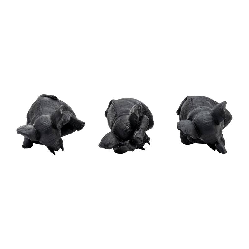 Decorative Resin Elephant Figurines with Yoga Poses - Set of 3, 8"