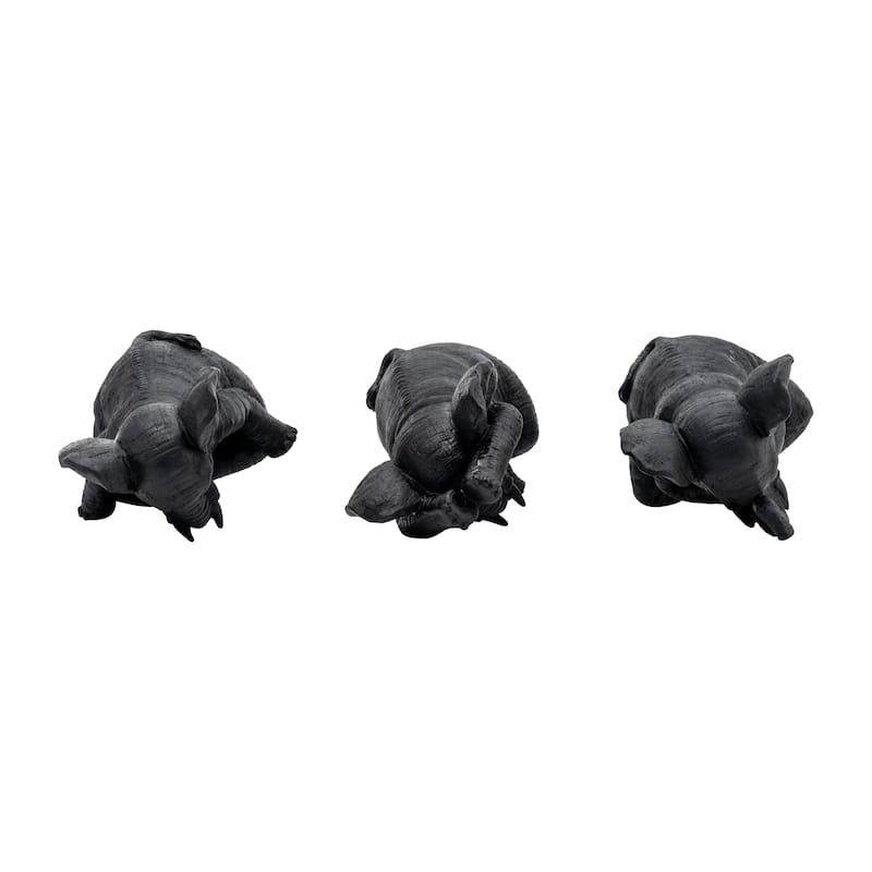 Sagebrook Home Decorative Resin Elephant Figurines with Yoga Poses, Set of 3