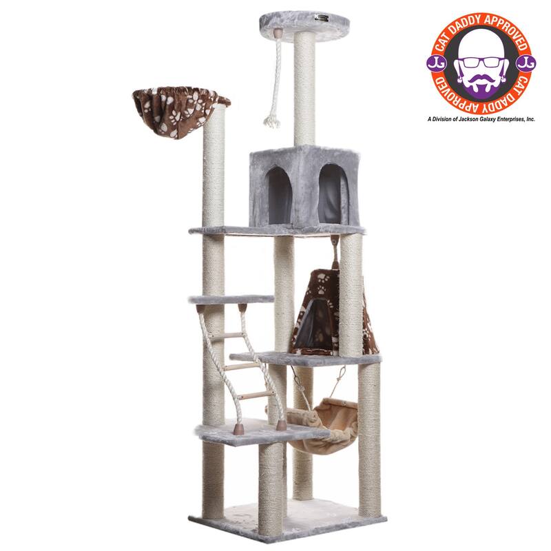 Wood Climber Play House, Cat furniture With Playhouse, Lounge Basket