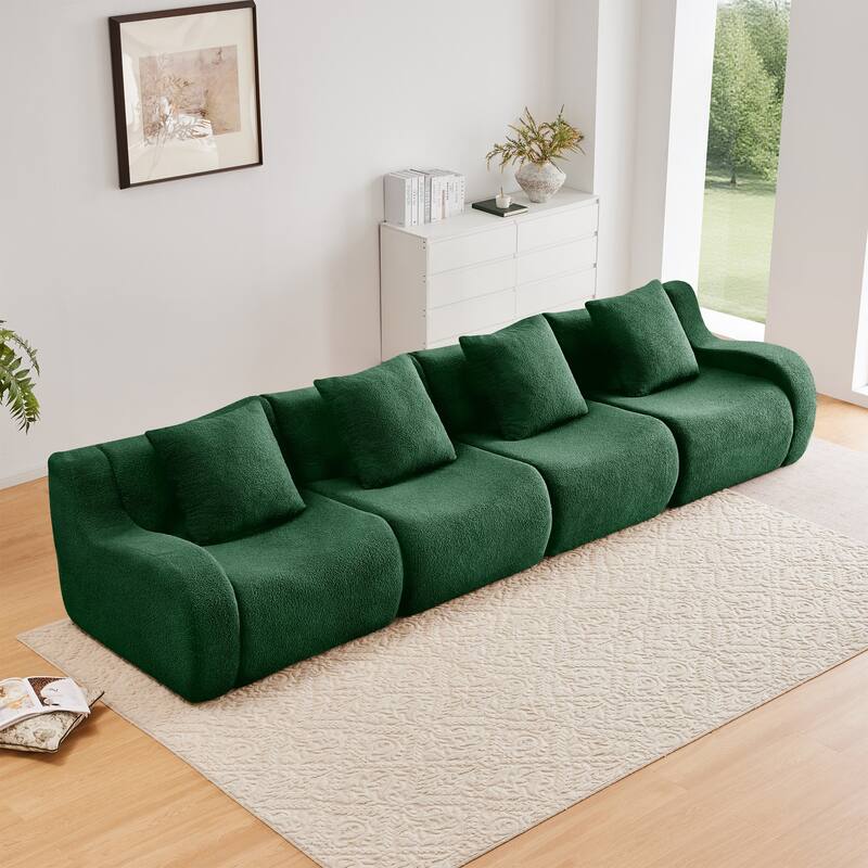 Teddy Fabric Anti-Slip Design Boneless Sofa