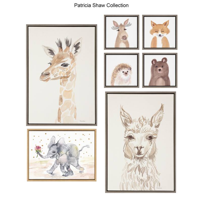 Kate and Laurel Sylvie Gray Bloom Framed Canvas by Patricia Shaw