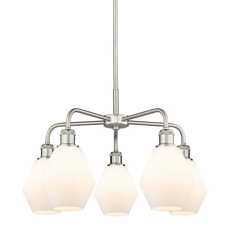 Innovations Lighting 516-5CR-16-24 Cindyrella Chandelier Cindyrella 5 - Satin Nickel / Cased Matte White