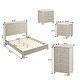 preview thumbnail 33 of 31, 4-Piece Bedroom set with Wooden Bed 2 Nightstands and 5 Drawer Dresser
