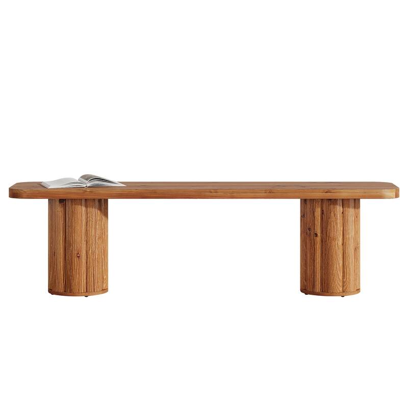 Solid Wood Extra Long Dining Bench, Kitchen Bench Entryway Accent Bench for Dining/Living Room Foyer Entrance Bedroom