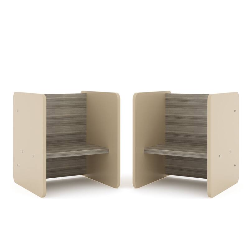 Tot Mate Laminate Activity Cube - 13" x 14" x 15", Set of 2, Assembled - Shadow Elm Gray