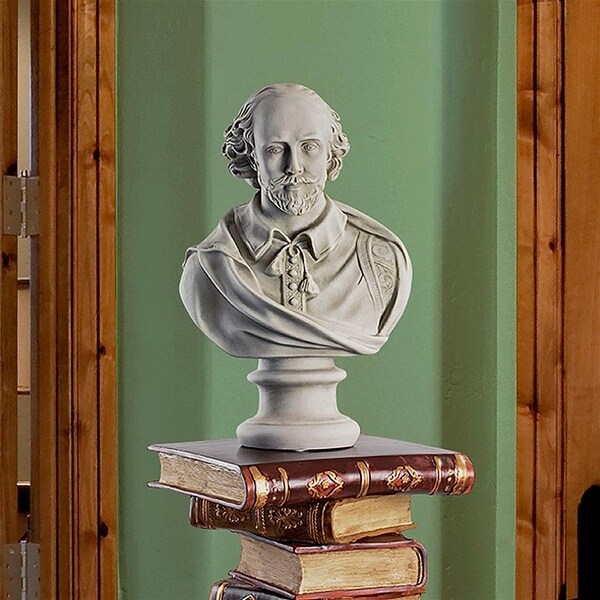 Design Toscano William Shakespeare Bust Statue, Large, 18 Inch