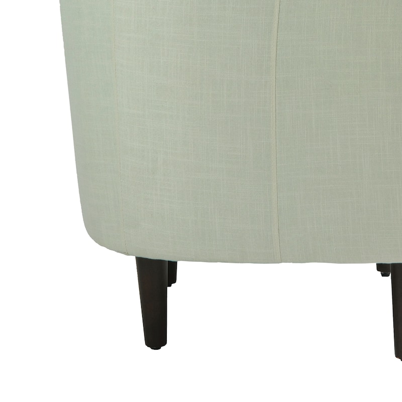 Upholstered Modern Barrel Accent Chair with Wood Legs
