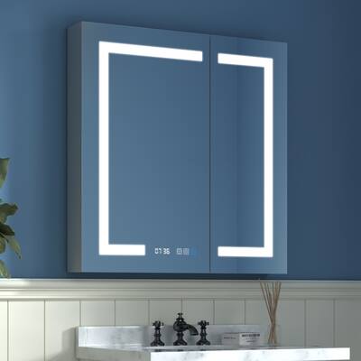 30"×32" LED Bathroom Medicine Cabinet with Mirror, Defogger, Stepless Dimming