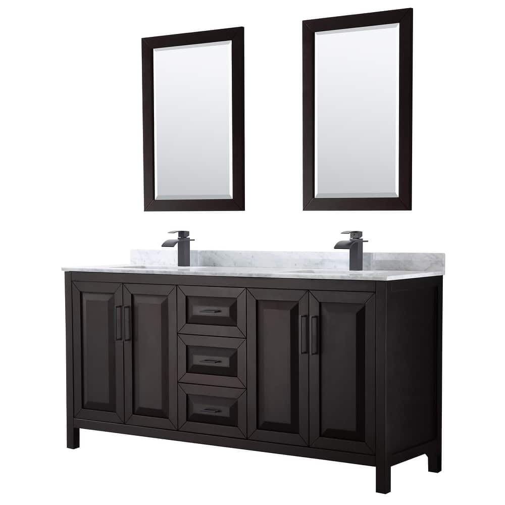 Wyndham Collection Daria 72" Free Standing Double Vanity Set with MDF