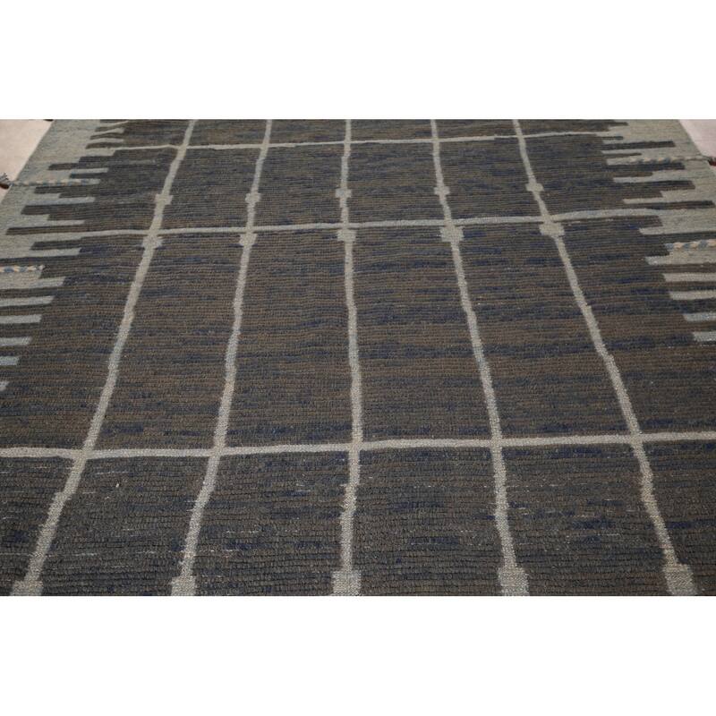 Earth Tone Moroccan Area Rug Handmade Wool Carpet - 7'11"x 12'2"