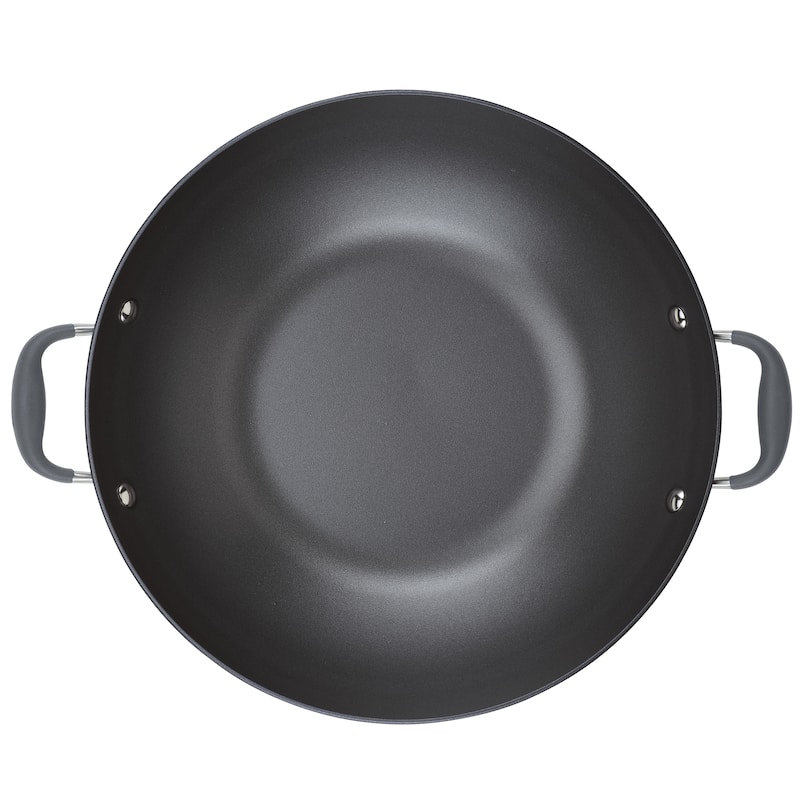 Advanced Home Nonstick Open Stock Cookware 14-Inch Covered Wok, Onyx