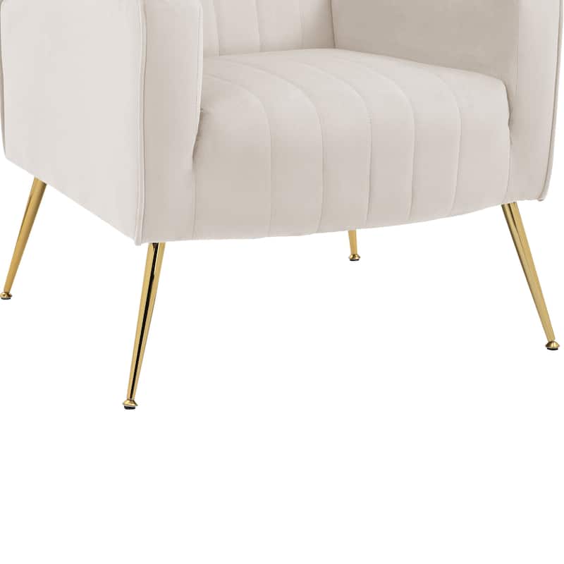 Velvet Wingback Accent Chairs with Metal Legs for Living Room