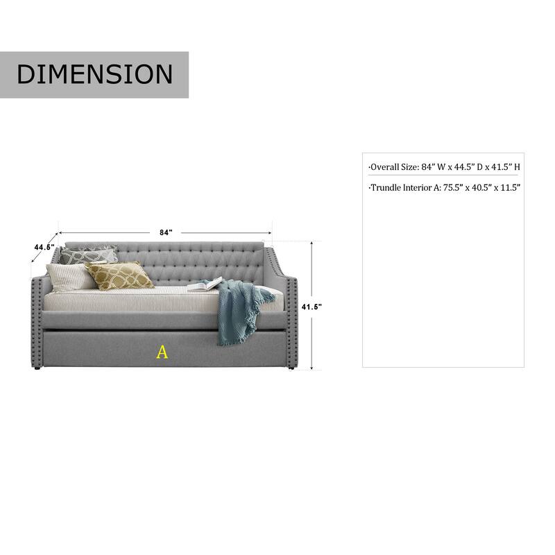 Emile Upholstered Daybed with Trundle