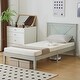 preview thumbnail 37 of 45, Twin Size Solid Wood Platform Bed Frame With Headboard White