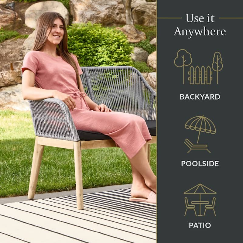 New Heights Huxley Woven Rope Outdoor Loveseat