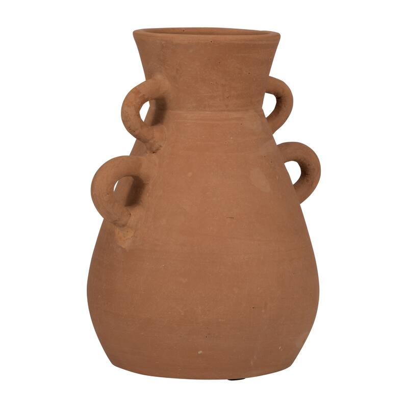 Sagebrook Home Terracotta Vase With 4 Handles, Amphora, Solid